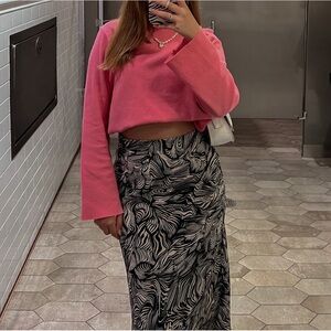 Animal print midi skirt